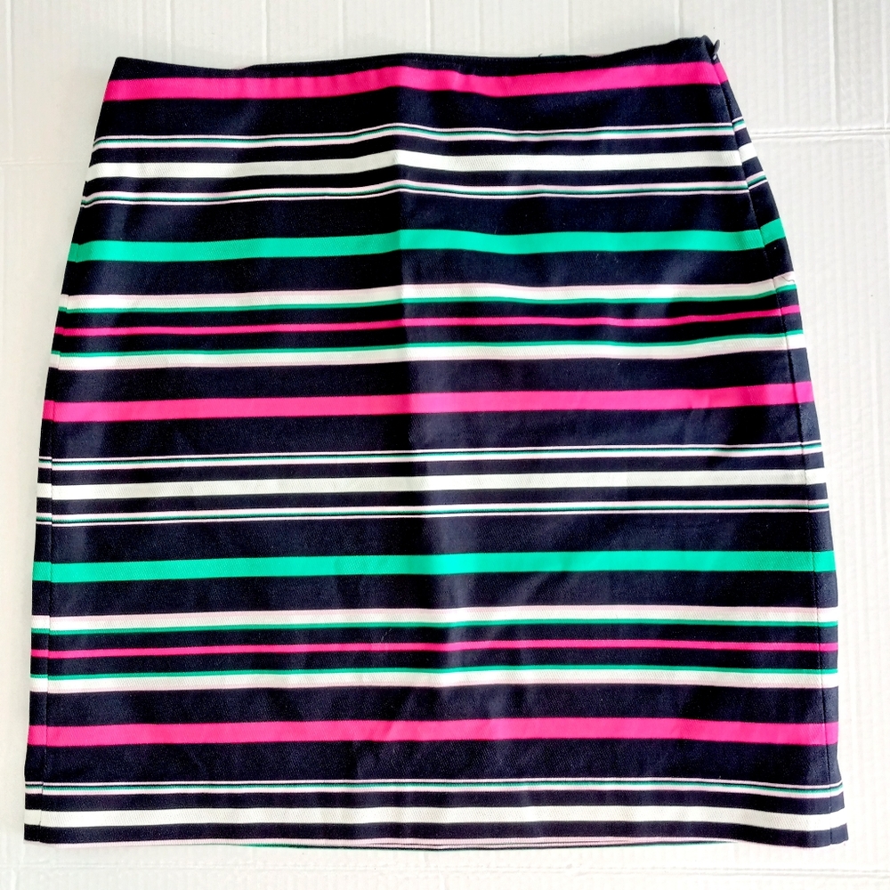 Talbots 8P women's striped pencil skirt with side zip